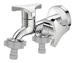 Torneira Dupla para tanque ou maquina lavar Nova Gyro 1155-NGY