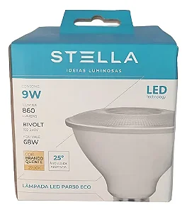 Lâmpada Led Stella Par30 E27 Eco 9w Biv 2700k Sth9030/30 Branco Quente