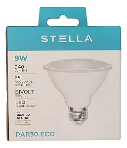 Lâmpada Led Stella Par30 E27 Eco 9w Biv 2700k Sth9030/40 Branco neutro