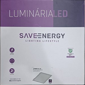 Plafon Embutir 40x40cm 36w 4000k Se-240.924 Saveenergy Branco
