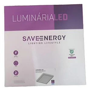 Plafon De Sobrepor 40x40 36w Saveenergy Bivolt 3000k/4000k/6500k