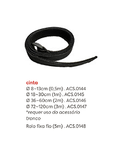 Cinta com velcro para tronco de 2000mm Preta