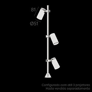 Haste para Projetor modular 60 cm Marrom HST-600-MC Interlight