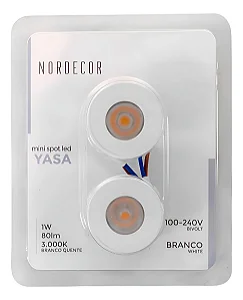 Mini Spot (par) Led Yasa Redondo Nordecor 6327 1w 3000k Branco 127/220v Branco Quente
