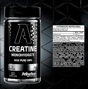 creatina monohidratada pura 120caps atlhetica