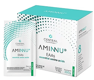 aminoácido aminnu EAAs  30 sachês central nutrition limão