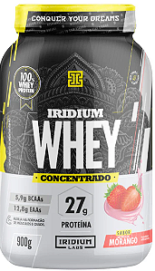 whey concentrado 900g - iridium - morango