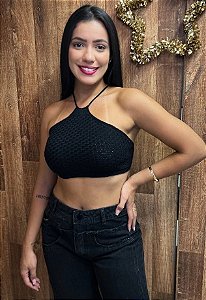 Blusa cropped TRICOT