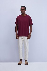 CAMISETA SLIM MANGA CURTA EM MALHA TEXTURIZADA