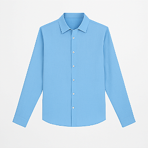 CAMISA COMFORT COLARINHO CURTO EM TECIDO DE ALGODÃO