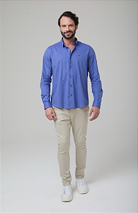 CAMISA COMFORT MANGA LONGA EM ALGODÃO