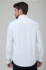 CAMISA SLIM COLARINHO CURTO EM POLIAMIDA COM ELASTANO