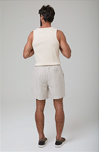 BERMUDA VENICE EM ALGODÃO LISTRADO