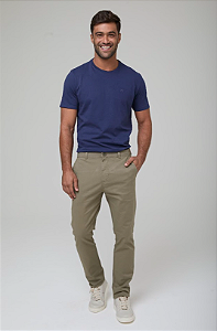 CALÇA CHINO SKINNY EM SARJA