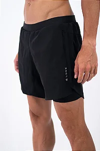 Short Curto com Lycra 2 em 1 Preto