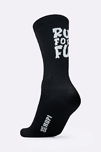 Meia Run For Fun Preto/Branco