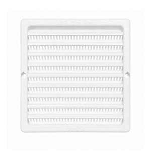 Grelha De Ventilação Quadrada Com Tela Branca em ABS 15x15 Cm