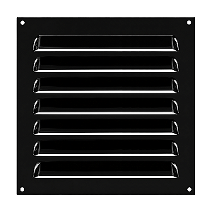 Grelha de Ventilação Em Alumínio Preta 20x20 cm
