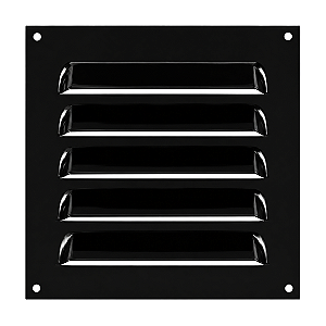 Grelha de Ventilação Em Alumínio Preta 15x15 cm