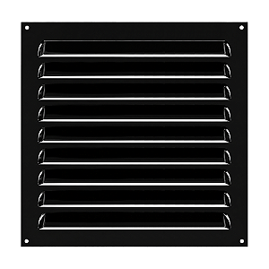 Grelha de Ventilação Em Alumínio Preta 25x25 cm