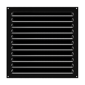 Grelha de Ventilação Em Alumínio Preta 30x30 cm