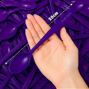 Colher de Açaí 20cm Roxa Grande Forte Super Resistente Gigante
