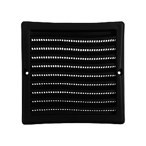 Grelha De Ventilação Quadrada Com Tela De Plástico 15x15 Cm Preta
