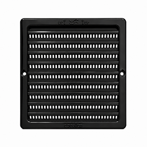 Grelha De Ventilação Quadrada Com Tela Preta em ABS 15x15 Cm