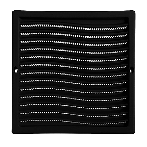 Grelha De Ventilação Quadrada Com Tela De Plástico 20x20 Cm Preta