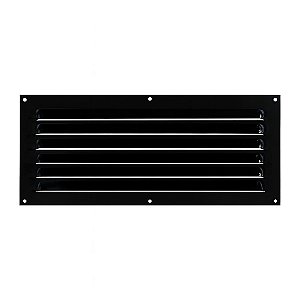 Grelha de Ventilação Em Alumínio 40x20 cm Preta