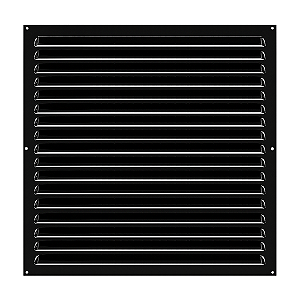 Grelha de Ventilação Em Alumínio Preta 45x45 cm