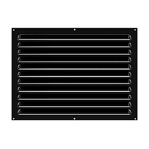 Grelha de Ventilação Em Alumínio Preta 40x30 cm
