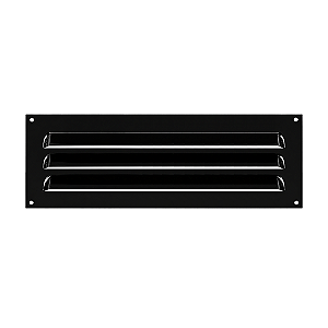 Grelha de Ventilação Em Alumínio Preta 30x10 cm
