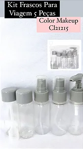 Kit Frascos Para Viagem 5 peças Color Makeup Cl21215