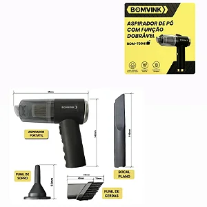 Aspirador de pó com função dobrável 50W BOM VINK BOM-7004