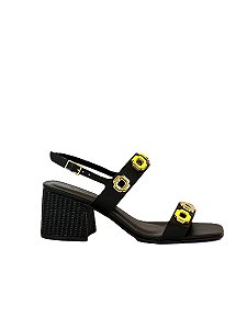 SANDALIA VANUCIA SALTO BLOCO COM APLICAÇÕES