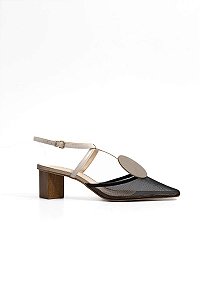 SLINGBACK VANUCIA TELA COM ACESSÓRIO