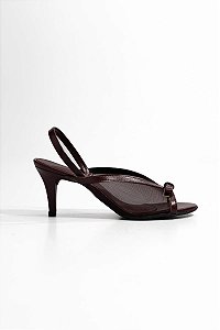 SLINGBACK VANUCIA PEEP TOE TELA E LAÇO