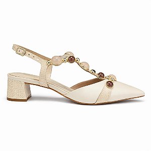 SLINGBACK VANUCIA COM PEDRARIAS SALTO BLOCO MEDIO