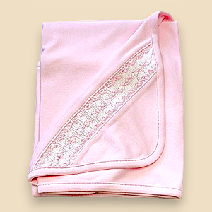 Manta Smock Losango Rosa - Rosa Liso