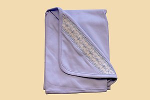Manta Smock Losango Azul - Celeste Liso