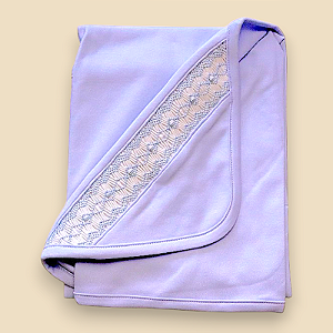 Manta Smock Losango Azul - Celeste Liso