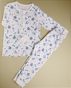 Pijama Blusa e Calça ML - Rockstar Menino