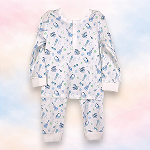 Pijama Blusa e Calça ML - Rockstar Menino
