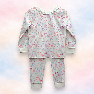 Pijama Blusa e Calça ML - Rockstar Menina