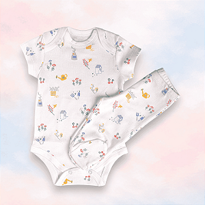Pijama Body e Calça MC - Jardim