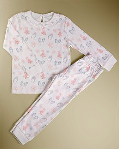 Pijama Blusa e Calça ML - Patins Rosa