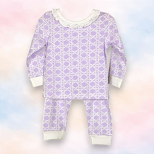 Pijama Blusa e Calça ML Menina - Nó Roxo