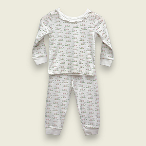 Pijama Blusa e Calça ML Menina - Coelho e Ovo Rosa