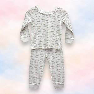 Pijama Blusa e Calça ML Menina - Coelho e Ovo Rosa